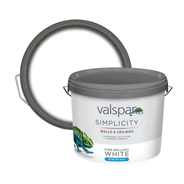 Valspar Simplicity Walls & Ceilings Pure Brilliant White Matt Emulsion paint, 10L