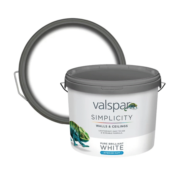 Valspar Simplicity Walls & Ceilings Pure Brilliant White Matt Emulsion paint, 10L