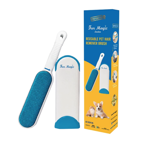 Fur Magic Pet Hair Remover Lint Brush With Self-Cleaning Base, Reusable Fluff Remover for Clothes, Double-Sided Fur Cleaner for Do